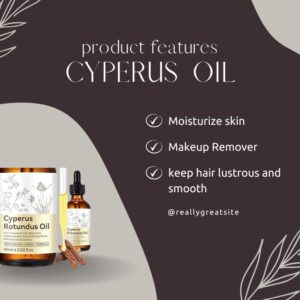 Cyperus Rotundus Oil, Natural Cyperus Rotundus Oil for Hair Growth, Helps Manage Unwanted Body Hair Growth, Soothes Skin, Minimizes Pores & Moisturizes, 2.02