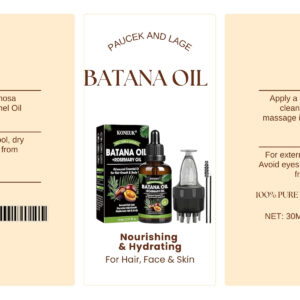 Batana Oil for Hair Growth and Rosemary Oil for Hair Growth, Nourish Dry Damaged Hair, Promote Thicker & Stronger Hair for Men Women, with Hair Oil Applicator, 2.02 Fl Oz
