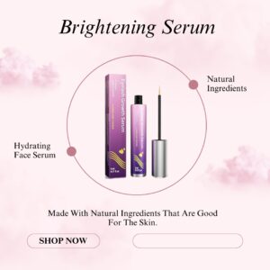 Eyelash Growth Serum with Gentle Formula for Longer, Thicker, Voluminous Lashes - Safe for Sensitive Eyes, Vegan, Natural & Cruelty-Free (5ml)