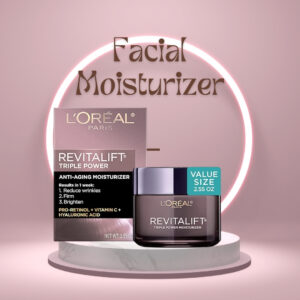 L'Oreal Paris Revitalift Triple Power Anti-Aging Face Moisturizer, Pro Retinol, Hyaluronic Acid & Vitamin C, Reduce Wrinkles 2.55 Oz