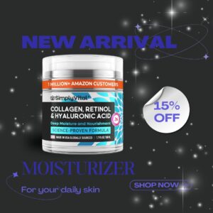 Anti-Aging Face Moisturizer with Retinol, Collagen & Hyaluronic Acid - Made in USA - Moisturizer Face Cream for Women & Men - Firming & Hydrating Neck Cream - Day & Night Skin Care - 1.7 fl oz
